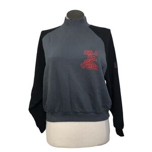 Quiksilver X Strange Things Mock Neck Pullover Women’s Size S Color Gray/Black.